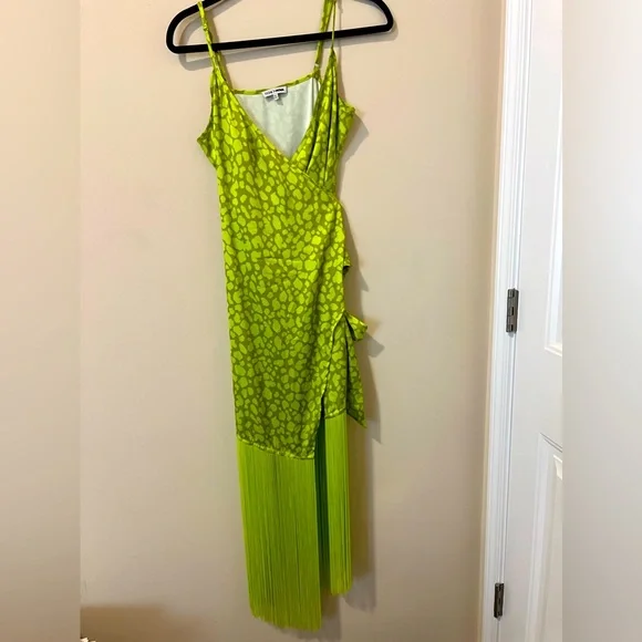 slim fit dress slacks Lime Green Tassel Dress main image 0